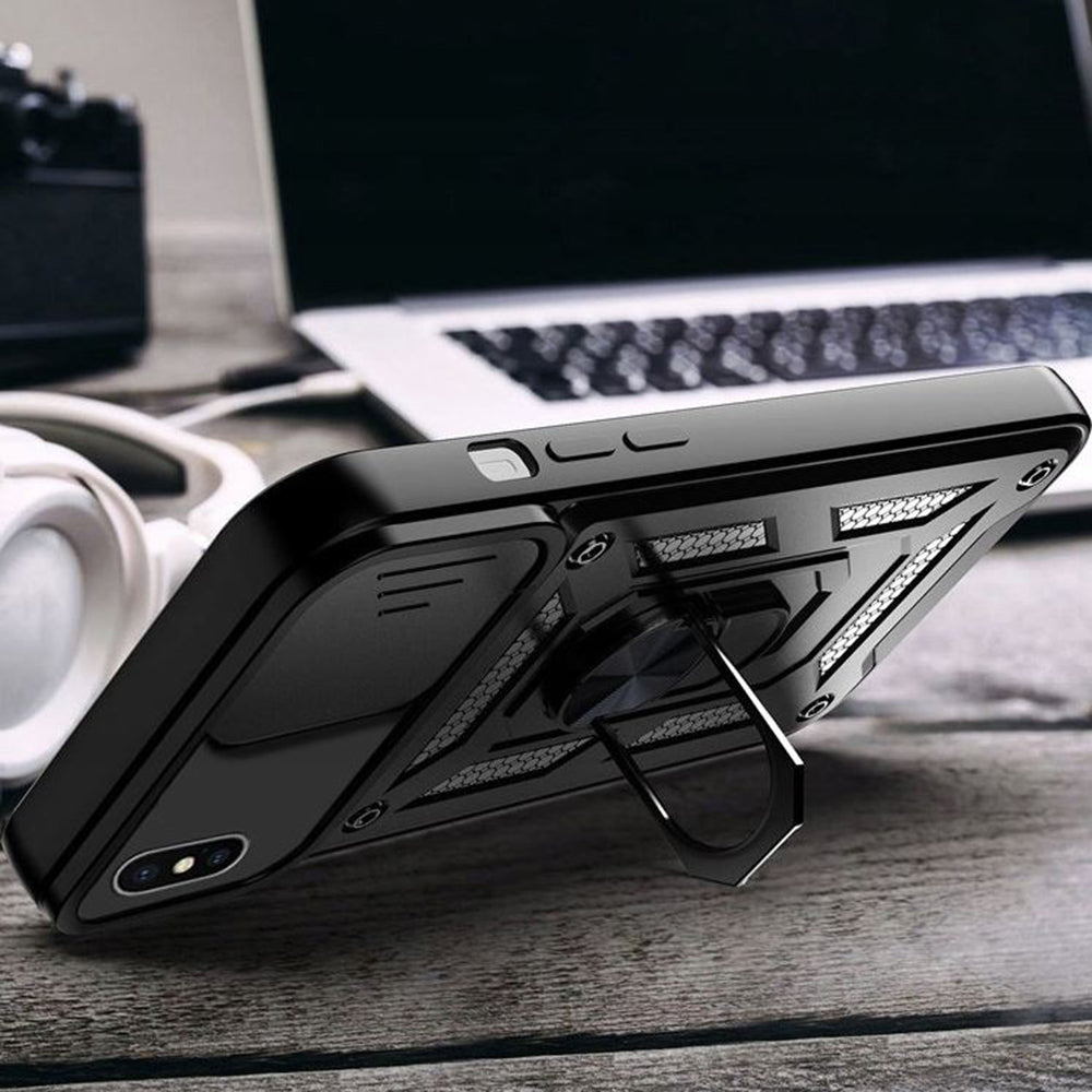 Ovitek za Apple iPhone XS / X, Techsuit, CamShield, Črn
