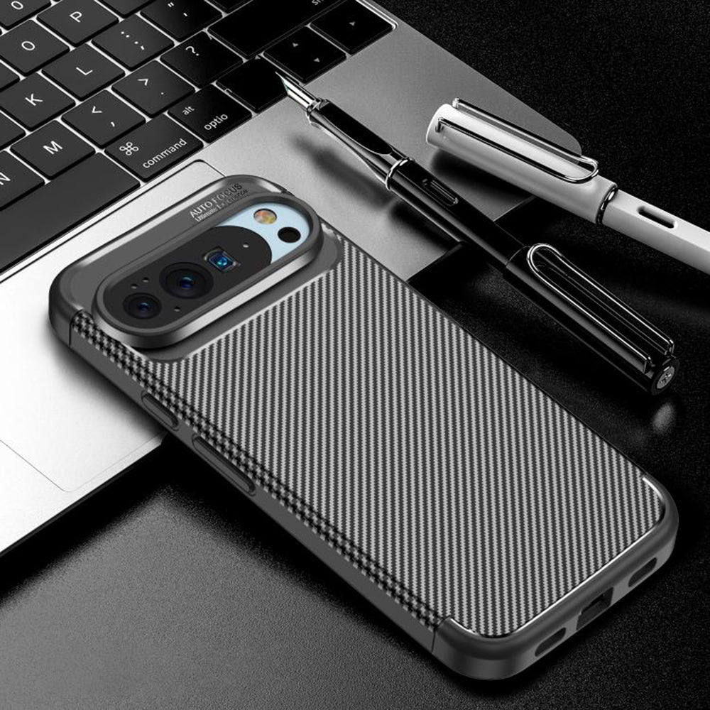 Ovitek za Google Pixel 10 Pro / 10, Techsuit, CarbonFiber, Črn