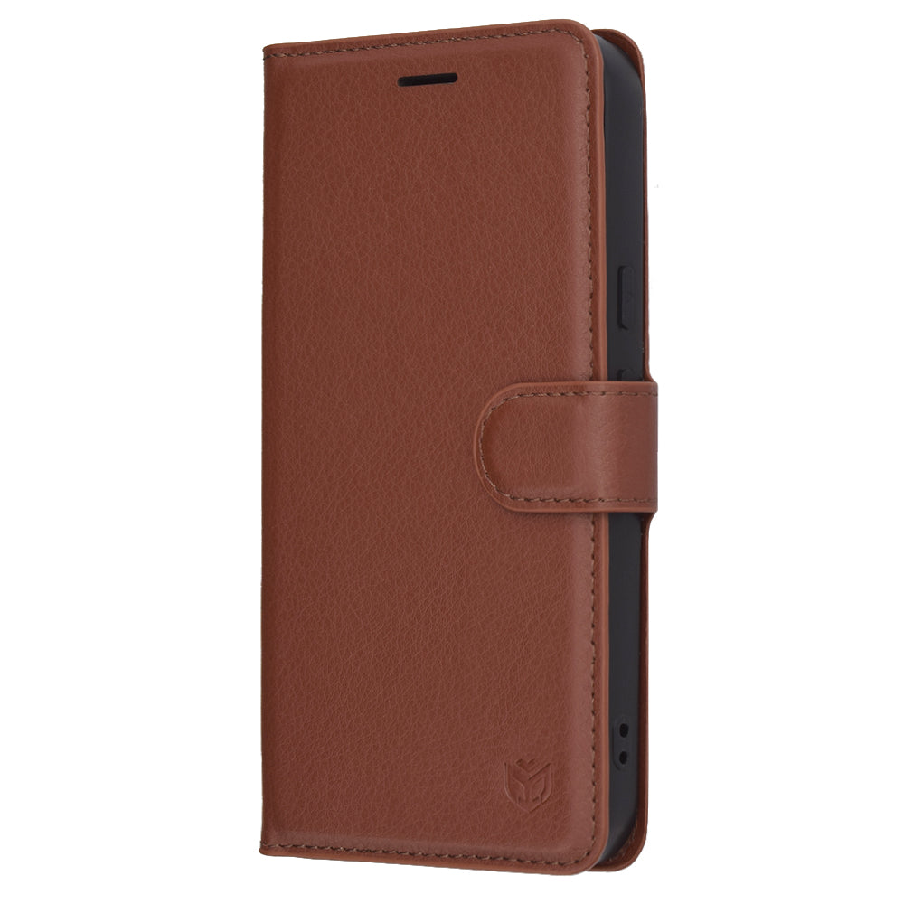 Ovitek za Google Pixel 10 Pro XL, Techsuit, usnjeni folio, rjav