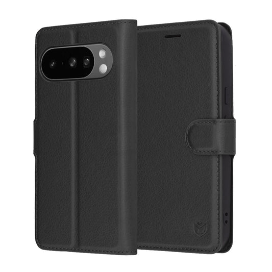 Ovitek za Google Pixel 10 Pro XL, Techsuit, usnjen folio, črn