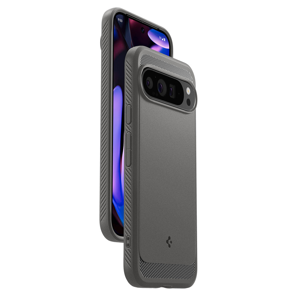 Ovitek za Google Pixel 9 Pro XL, Spigen, Rugged Armor, Siva ACS07784