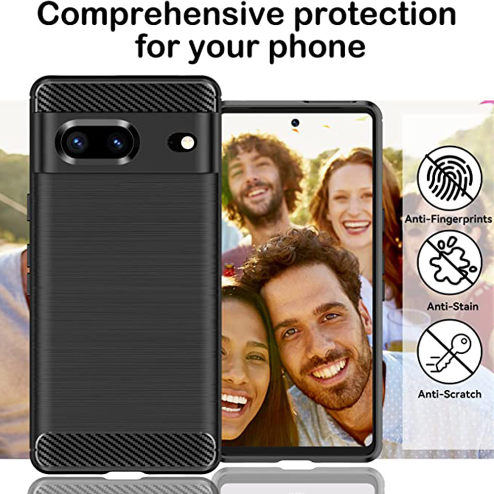 Ovitek za Google Pixel 7, Techsuit, Karbon, Črn