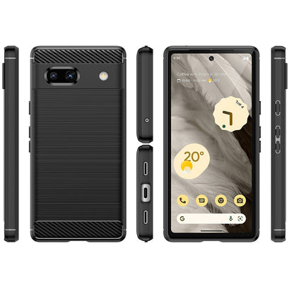 Ovitek za Google Pixel 7a, Techsuit, Karbon, Črn
