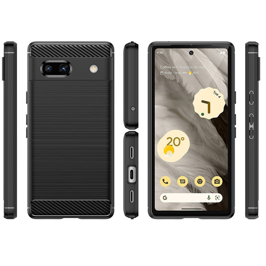 Ovitek za Google Pixel 7a, Techsuit, Karbon, Črn