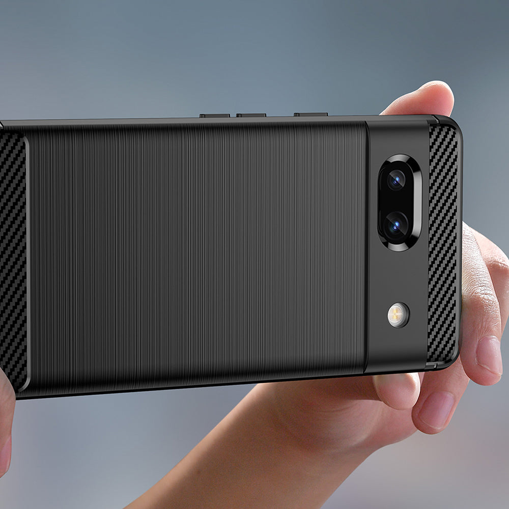 Ovitek za Google Pixel 7a, Techsuit, Karbon, Črn