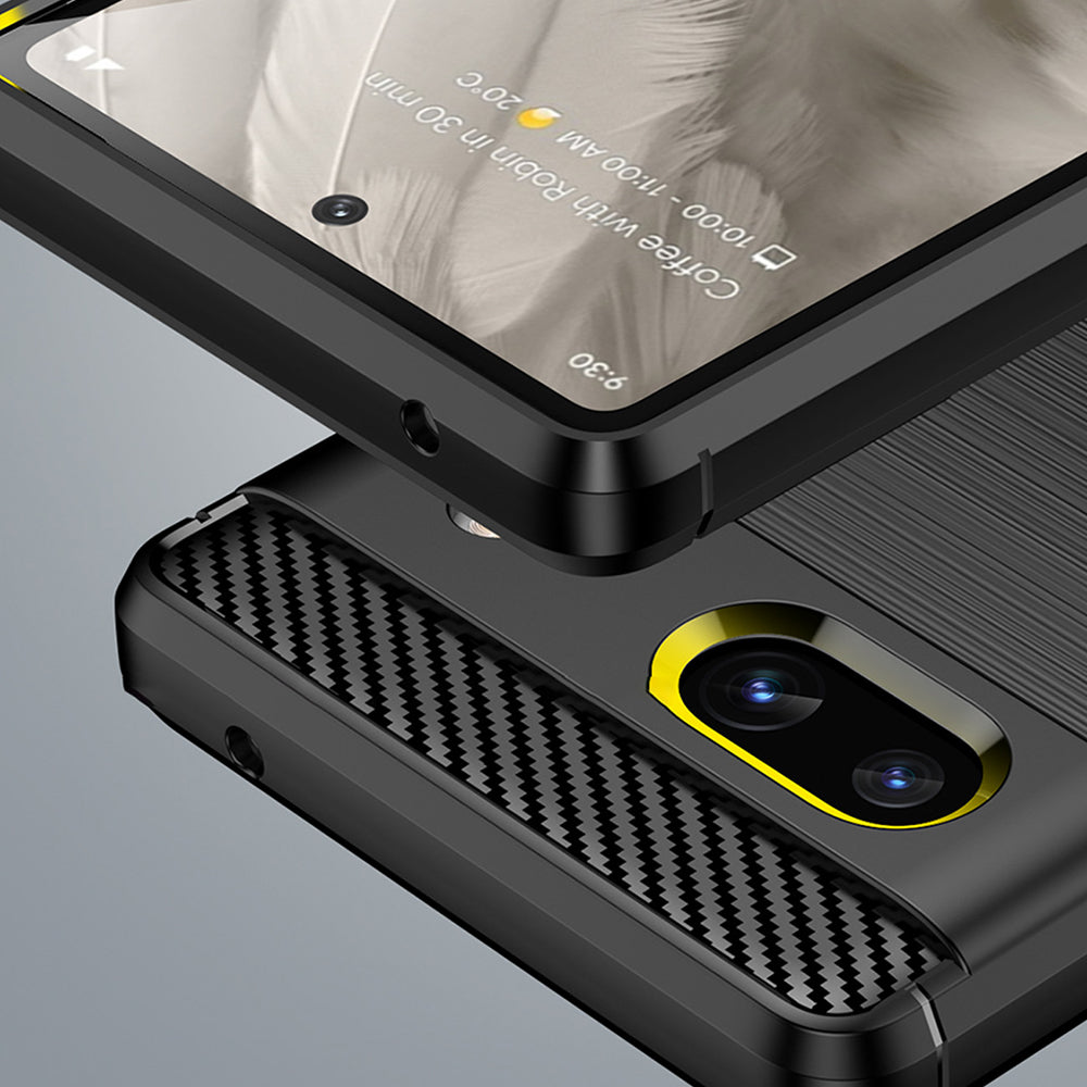 Ovitek za Google Pixel 7a, Techsuit, Karbon, Črn