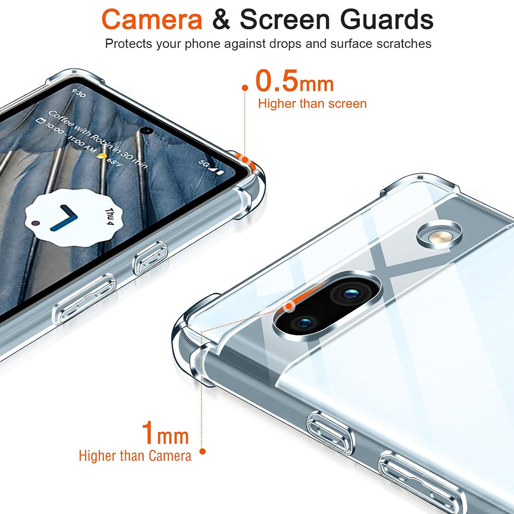 Ovitek za Google Pixel 7a, Techsuit, odporen proti udarcem, prozoren
