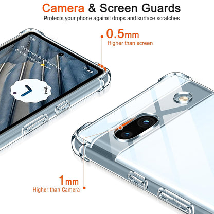 Ovitek za Google Pixel 7a, Techsuit, odporen proti udarcem, prozoren