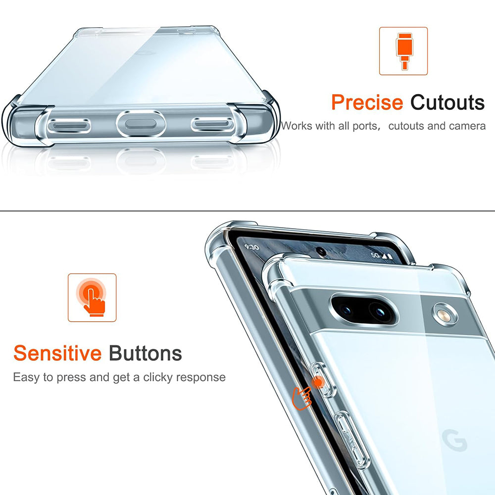 Ovitek za Google Pixel 7a, Techsuit, odporen proti udarcem, prozoren