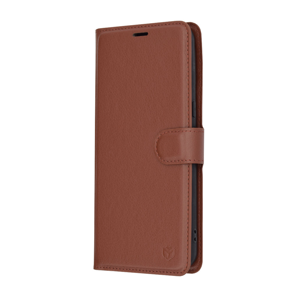 Ovitek za Google Pixel 8 Pro, Techsuit, usnjeni folio, rjav