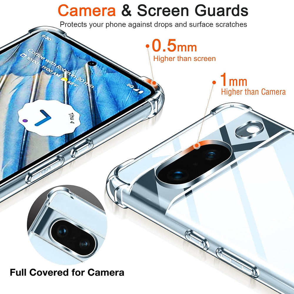 Ovitek za Google Pixel 8a, Techsuit, Proti udarcem Prozoren