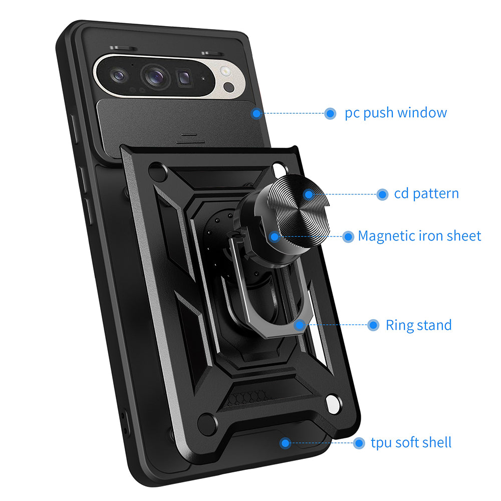 Ovitek za Google Pixel 9 / 9 Pro, Techsuit, CamShield, roza