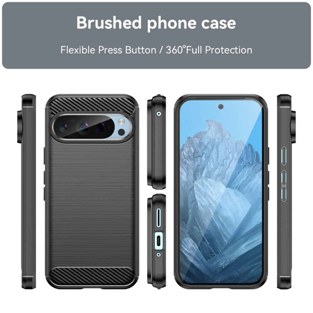 Ovitek za Google Pixel 9 / 9 Pro, Techsuit, Karbon, Črn