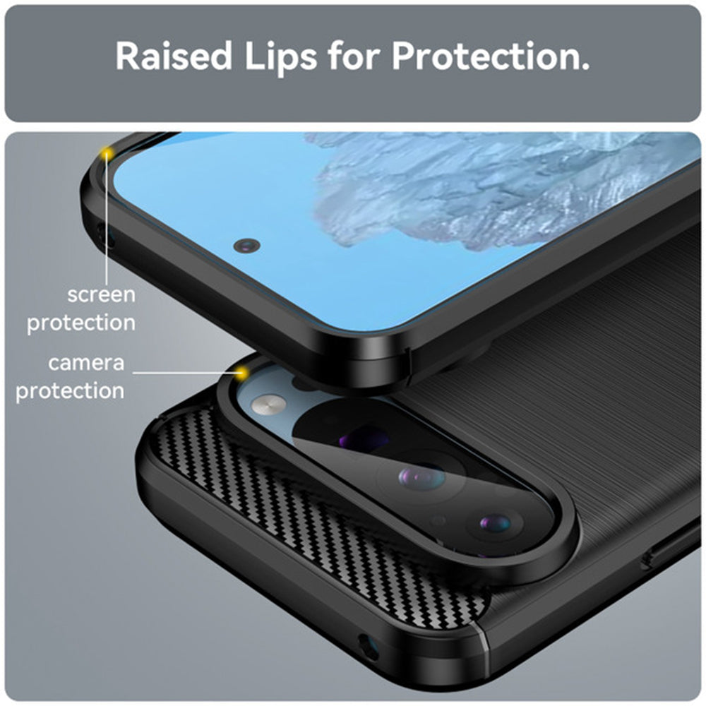 Ovitek za Google Pixel 9 / 9 Pro, Techsuit, Karbon, Črn
