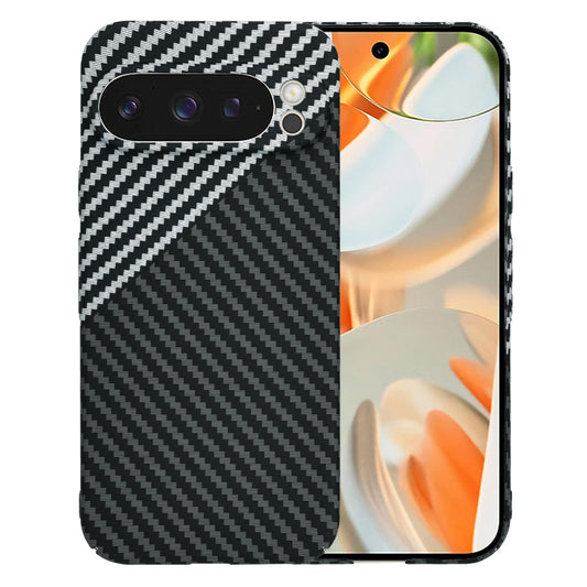 Ovitek za Google Pixel 9 Pro, Techsuit, Carbonite FiberShell, Črno Siva