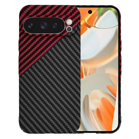 Ovitek za Google Pixel 9 Pro, Techsuit, Carbonite FiberShell, Črno Rdeč