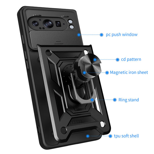 Ovitek za Google Pixel 9 Pro XL, Techsuit, CamShield, roza