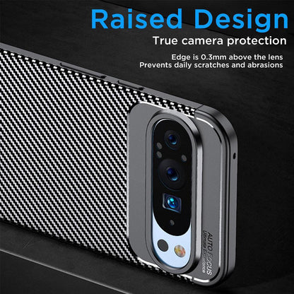 Case for Google Pixel 9 Pro XL, Techsuit, CarbonFiber, Black