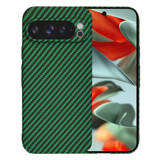 Ovitek za Google Pixel 9 Pro XL, Techsuit, Carbonite FiberShell, Zelen