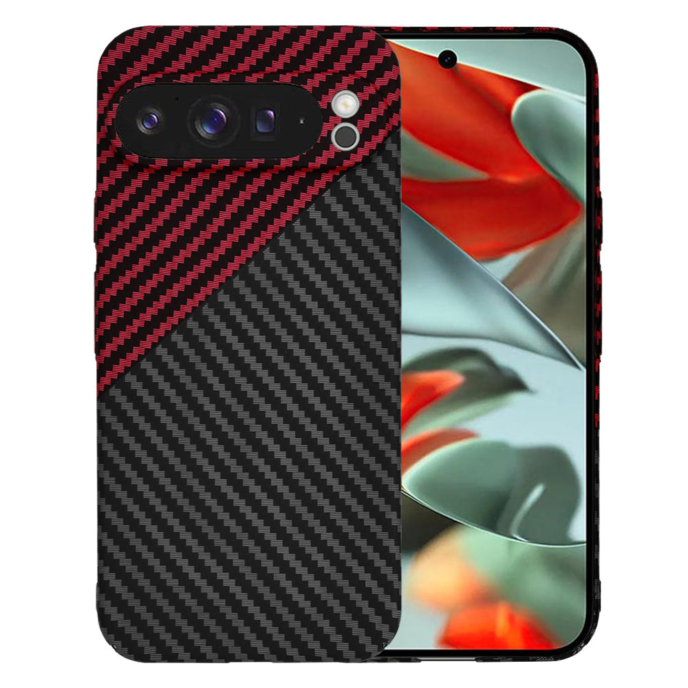 Ovitek za Google Pixel 9 Pro XL, Techsuit, Carbonite FiberShell, Črno Rdeč