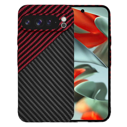 Ovitek za Google Pixel 9 Pro XL, Techsuit, Carbonite FiberShell, Črno Rdeč