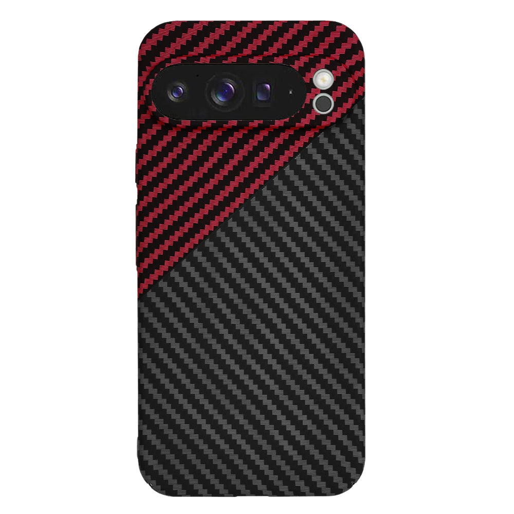 Ovitek za Google Pixel 9 Pro XL, Techsuit, Carbonite FiberShell, Črno Rdeč
