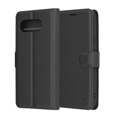 Ovitek za Google Pixel 9a, Techsuit, usnjeni folio, črn