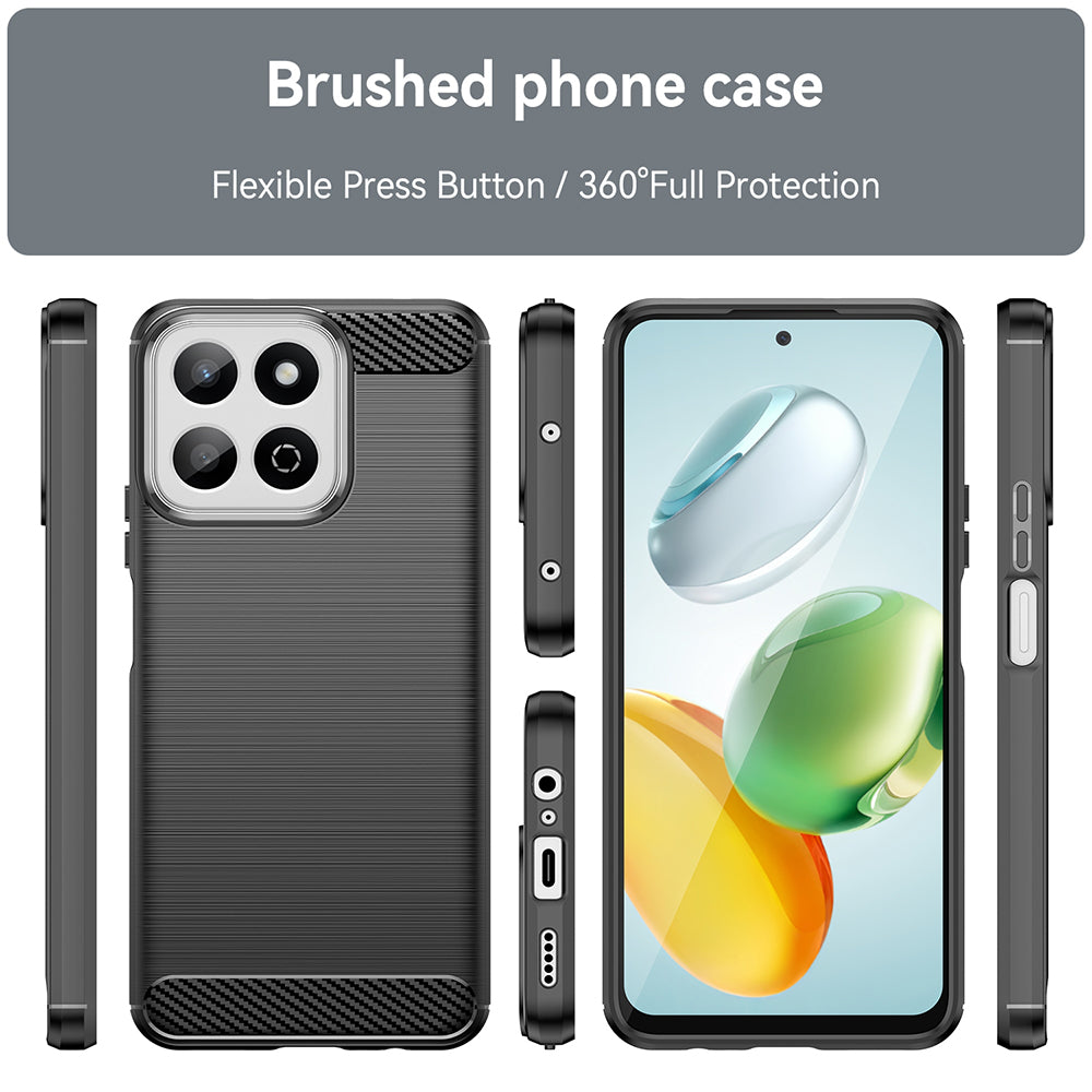 Ovitek za Honor 200 Smart, Techsuit, Karbon, Črn