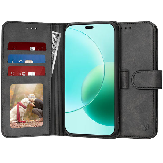 Ovitek za Honor 400 Lite, Techsuit, Diary Book, Črn