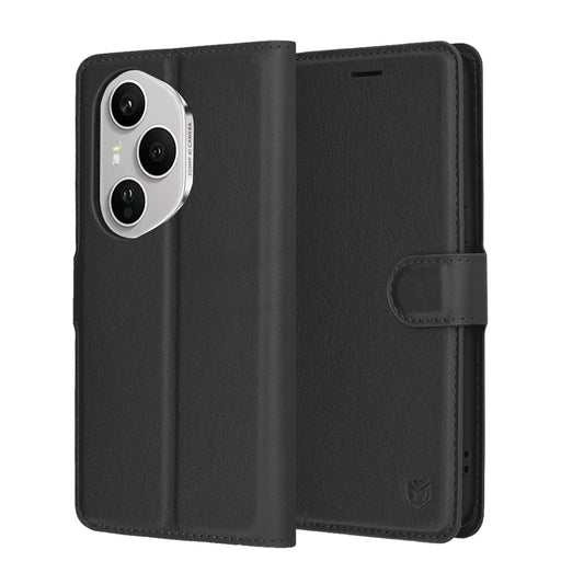 Ovitek za Honor 400 Pro, Techsuit, usnjeni folio, črn