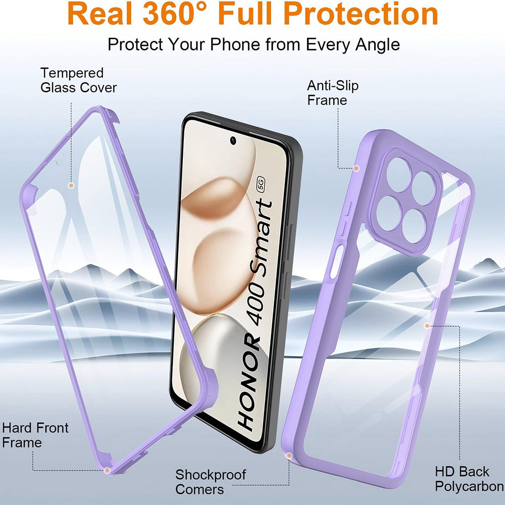 Ovitek za Honor 400 Smart 4G / X7d 4G / 400 Smart 5G, Techsuit, ColorVerse 360, Vijolična
