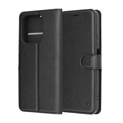 Ovitek za Honor 400 Smart 4G / X7d 4G / 400 Smart 5G, Techsuit, usnjen folio, črn