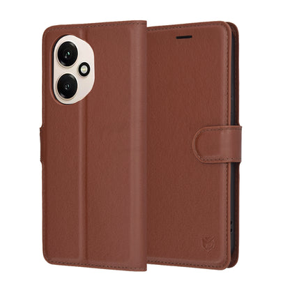 Ovitek za Honor 400, Techsuit, usnjeni folio, rjav