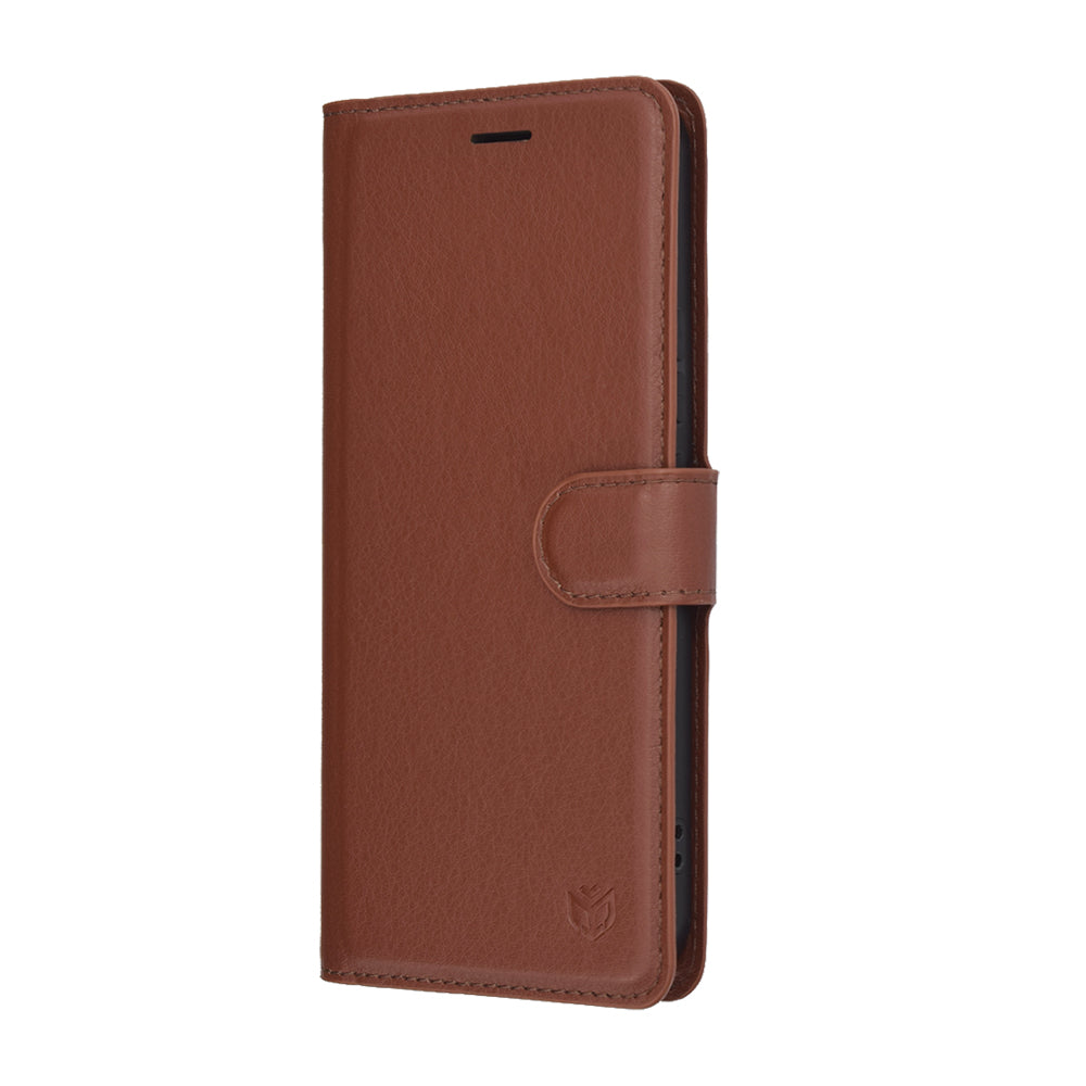Ovitek za Honor 400, Techsuit, usnjeni folio, rjav