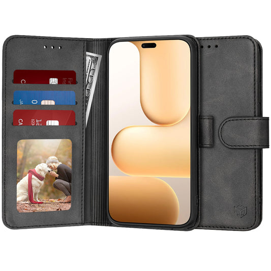 Ovitek za Honor 600 Lite, Techsuit, Diary Book, Črn