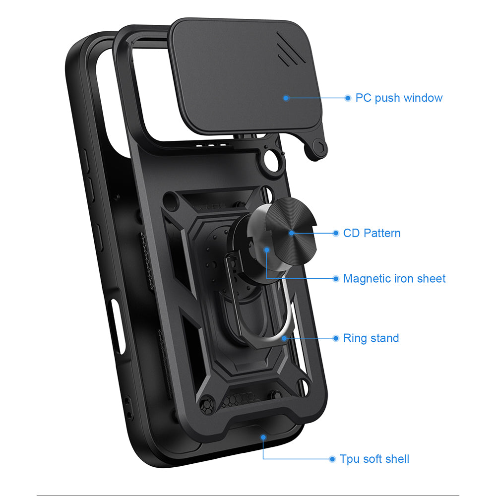 Ovitek za Honor 600 Pro / 600, Techsuit, CamShield, Črn
