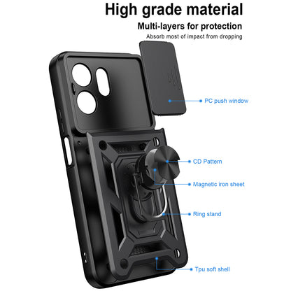 Ovitek za Honor 600 Smart, Techsuit, CamShield, Črn
