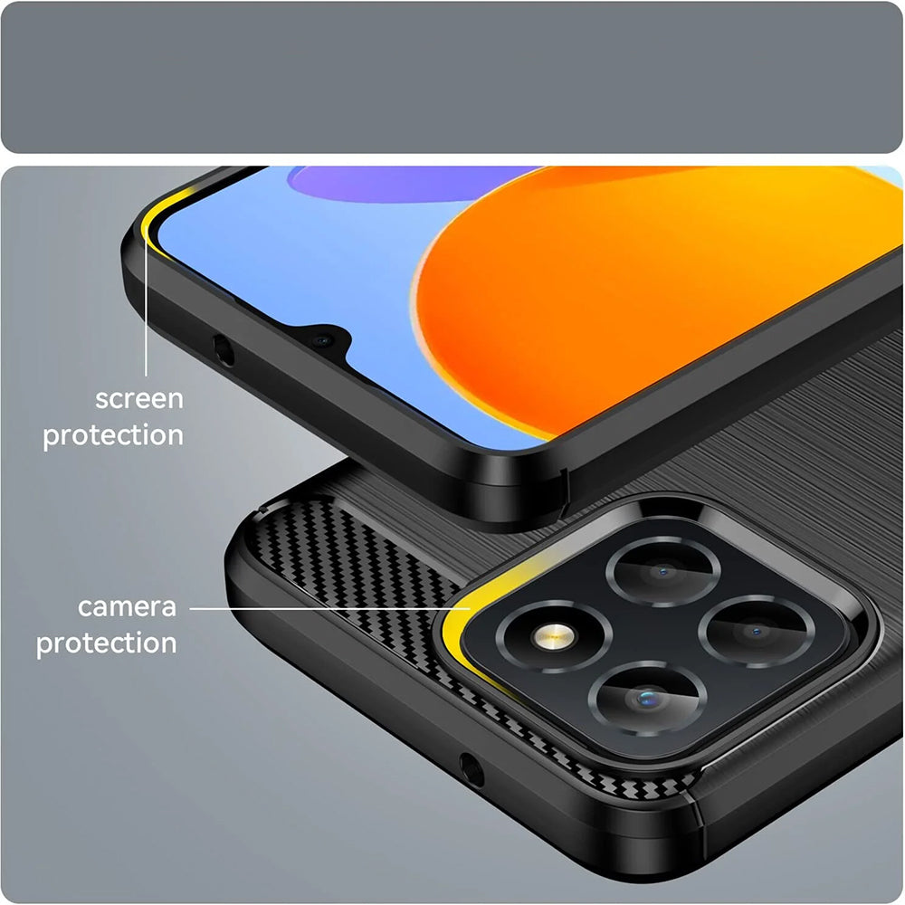 Ovitek za Honor 70 Lite / X6 / X8 5G, Techsuit, Karbon, Črn