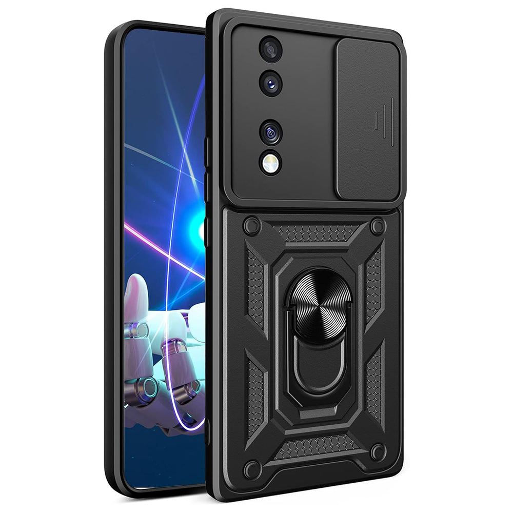 Ovitek za Honor 70, Techsuit, CamShield, Črn