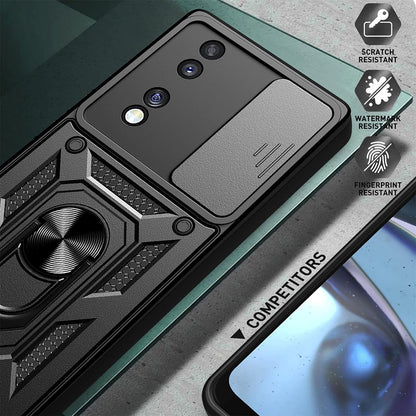Ovitek za Honor 70, Techsuit, CamShield, Črn