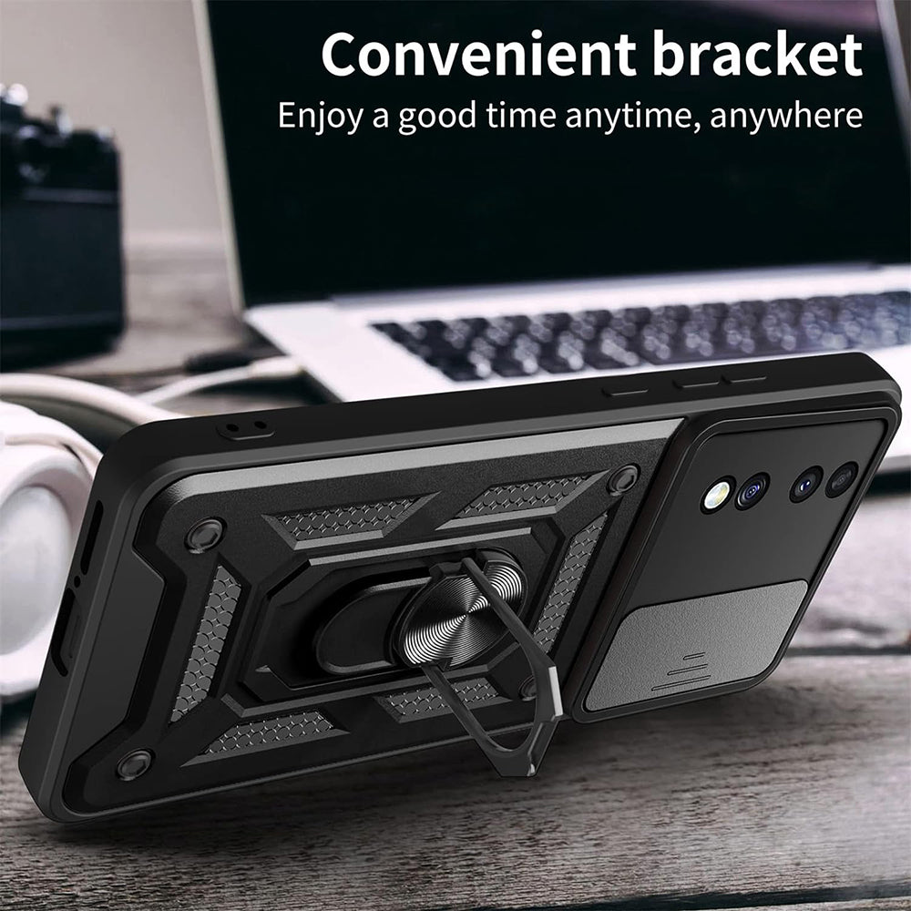 Ovitek za Honor 70, Techsuit, CamShield, Črn