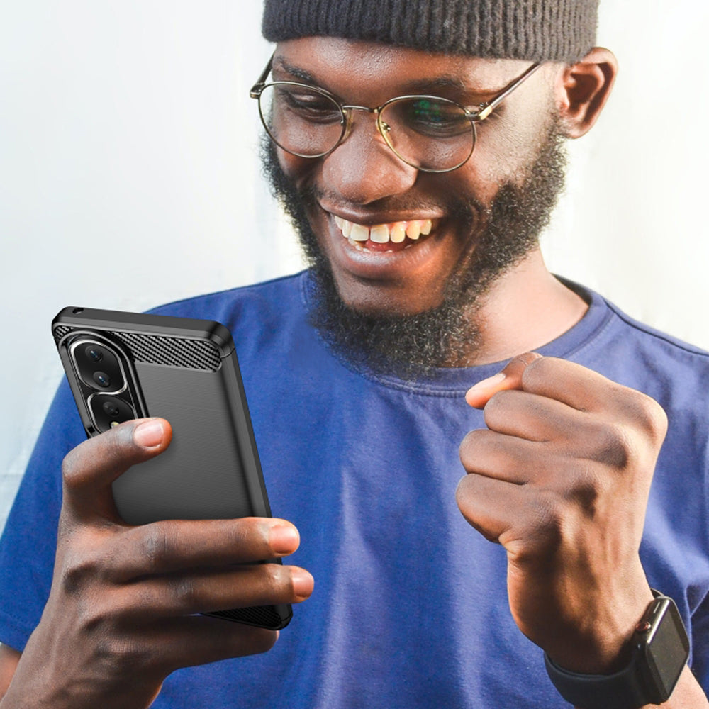 Ovitek za Honor 90 Pro / 80 Pro, Techsuit, Carbon, Črn