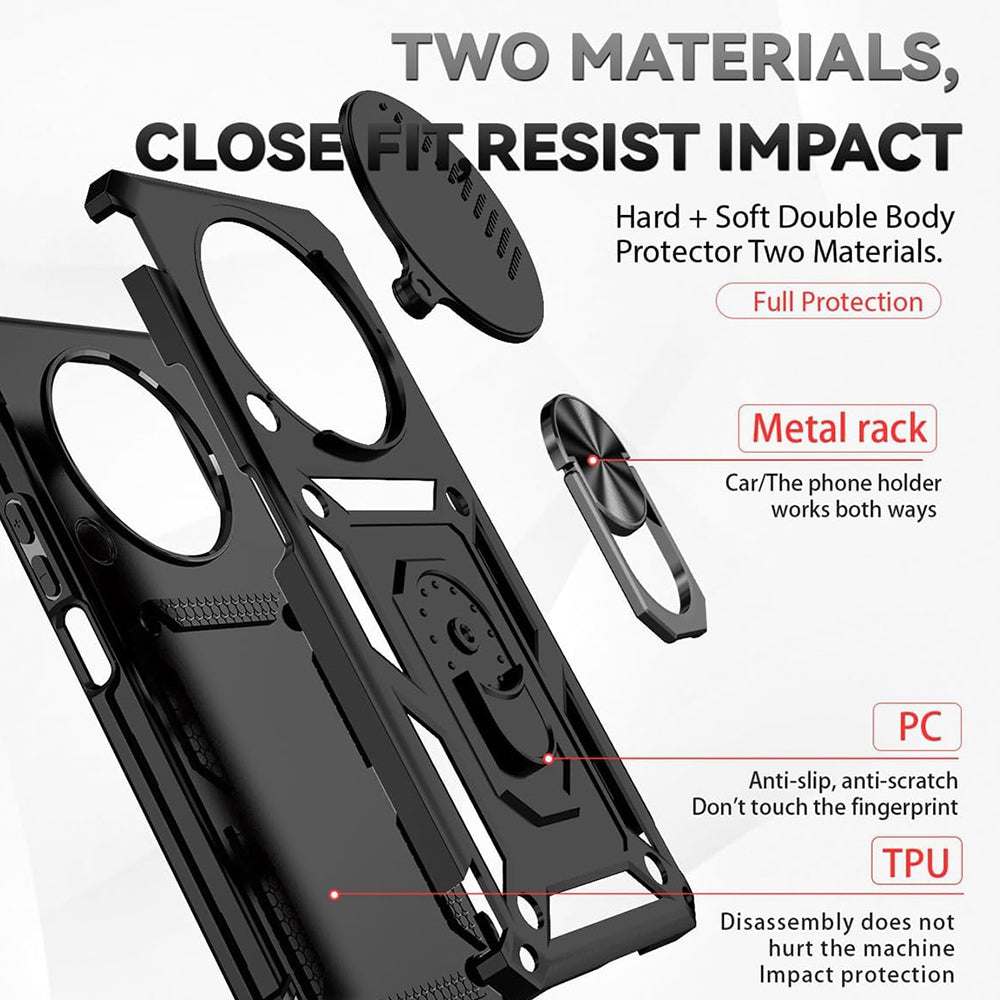 Ovitek za Honor Magic5 Lite, Techsuit, CamShield, Črn