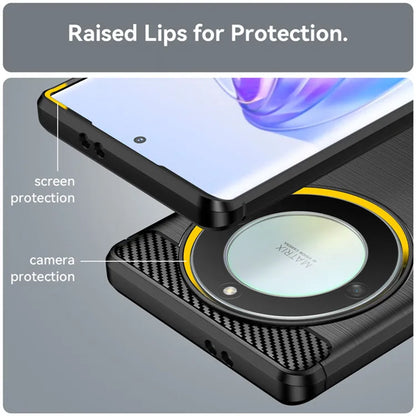 Ovitek za Honor Magic6 Lite, Techsuit, ogljik, črn