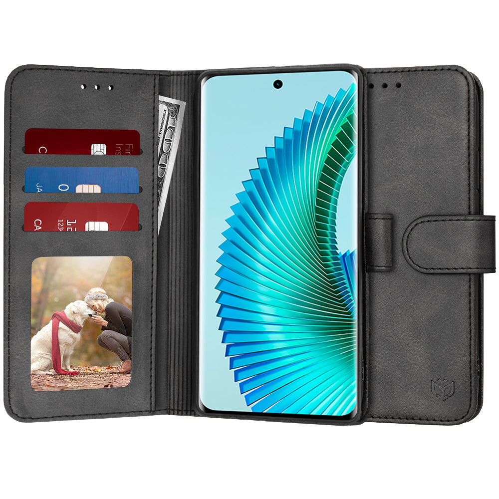 Ovitek za Honor Magic6 Lite, Techsuit, Diary Book, Črn