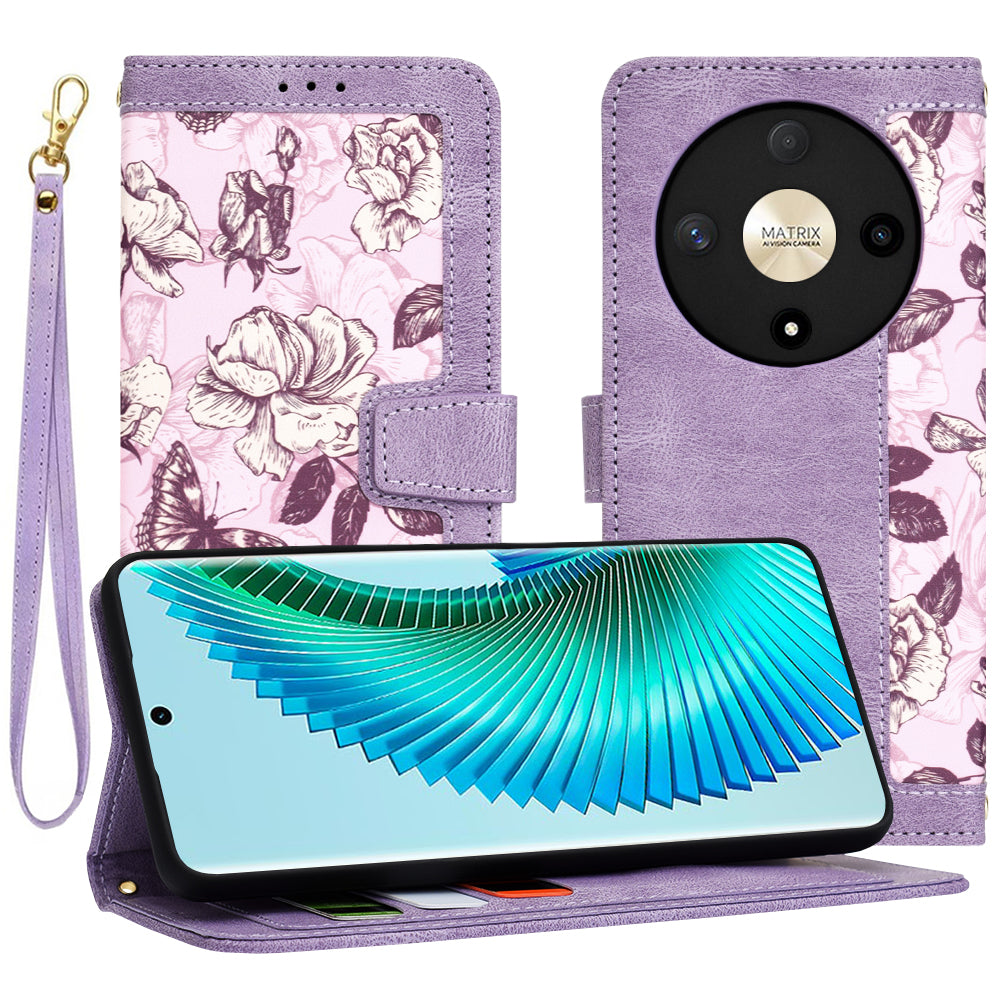 Ovitek za Honor Magic6 Lite, Techsuit, FlipCraft, Vijoličen