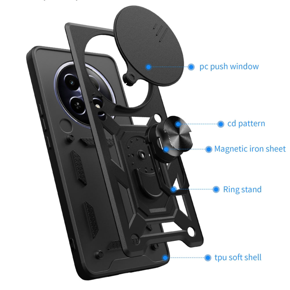 Ovitek za Honor Magic6 Pro, Techsuit, CamShield, Črn