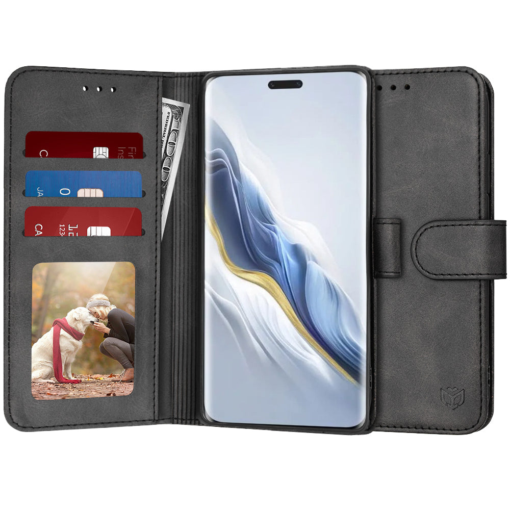 Ovitek za Honor Magic6 Pro, Techsuit, Diary Book, črn