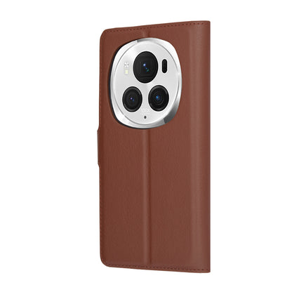 Ovitek za Honor Magic6 Pro, Techsuit, usnjeni folio, rjav