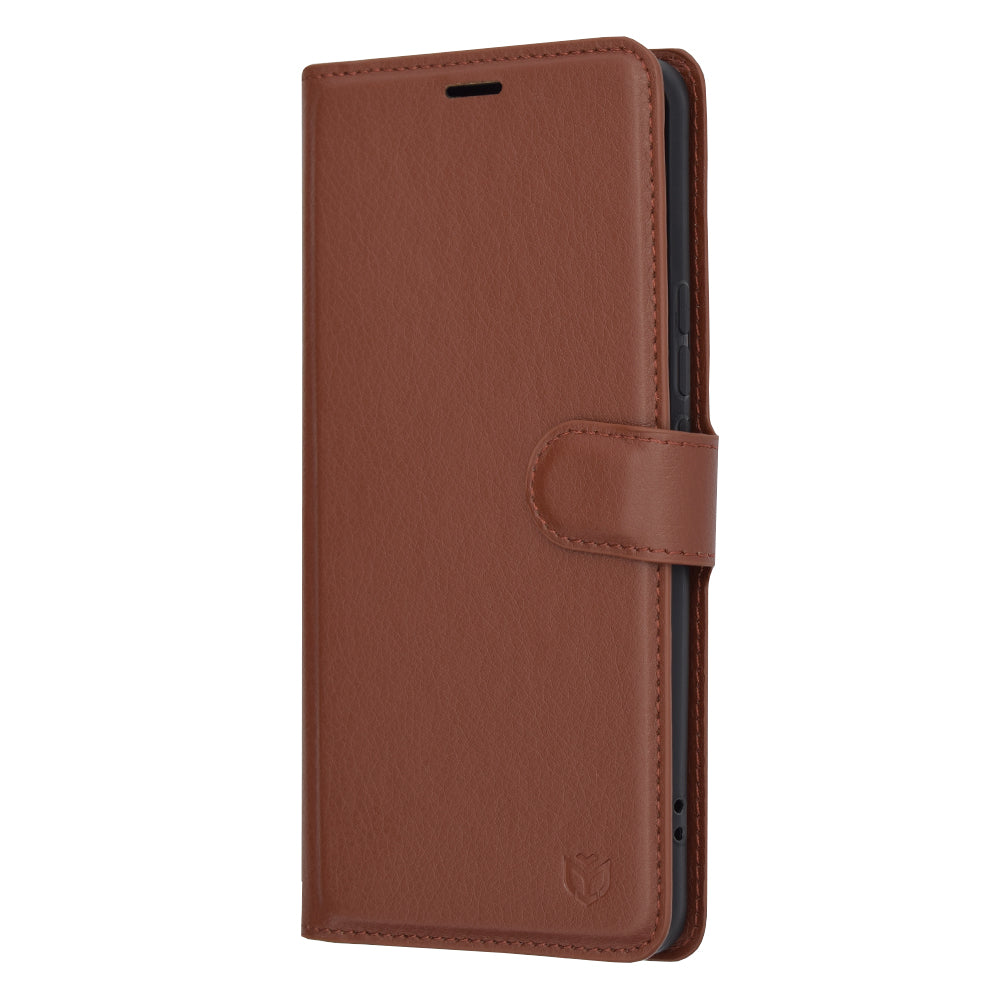 Ovitek za Honor Magic6 Pro, Techsuit, usnjeni folio, rjav